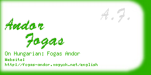andor fogas business card